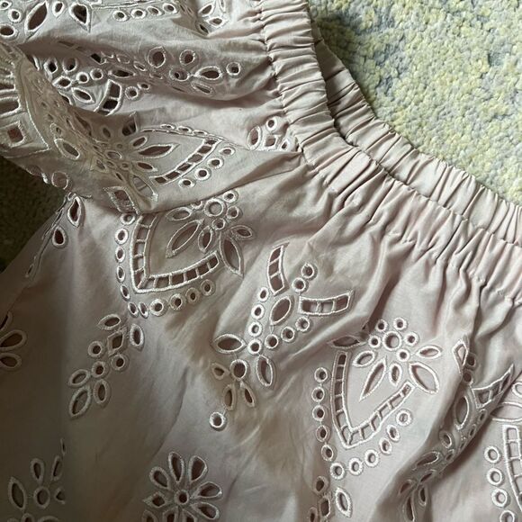 parker cathy light pink ruffle off the shoulder top - Picture 3 of 3